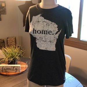 Grey T-shirt. Home Wisconsin. Small.